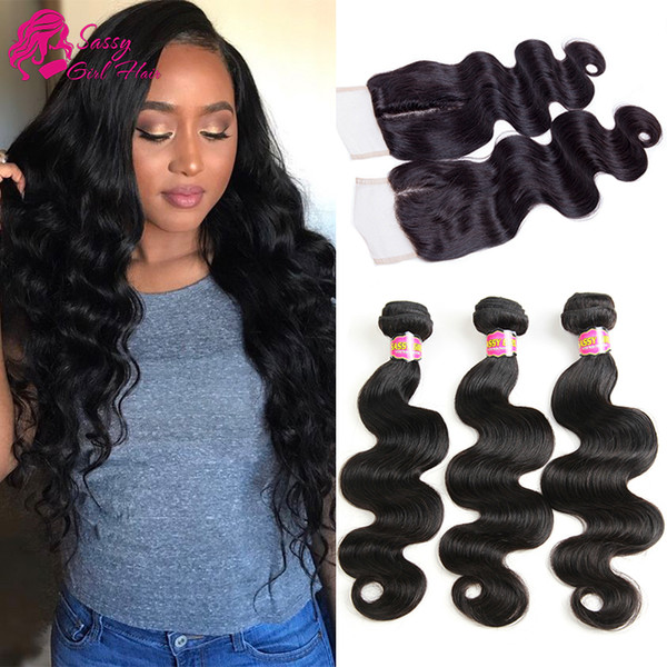 Brazilian Body Wave 4 Bundles With Closure Human Hair Bundles With Closure Body Wave Unprocessed Virgin Hair Bundles With Closure