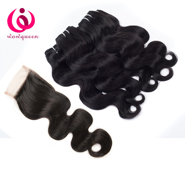 Cheap Brazilian Virgin Hair With Lace Closure Unprocessed Human Hair Extension With Closure 8A Brazilian Hair Bundles With Closure