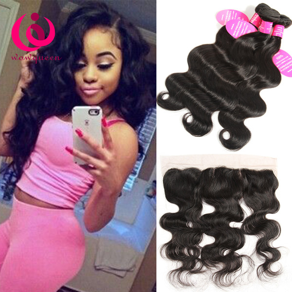 Raw Indian Hair Weave Body Wave Lace Frontal Closure With Bundles Human Hair Extensions Grace Lace Frontal Bundles Indian Virgin Hair