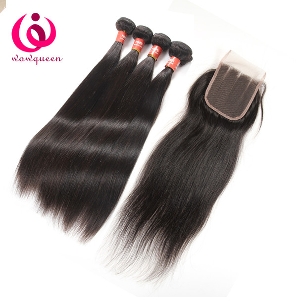 Malaysian Hair With Closure UNPROCESSED HUMAN HAIR Lace Closure With Bundles 8A Virgin Hair Extensions Malaysian Straight Weaves Closure