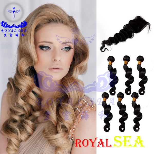 Royal Sea Hair Top Hot Selling Loose Wave Virgin Human Brazilian Hair Weft