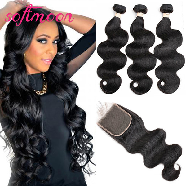 Cheap Malaysian Body Wave Hair 3Pcs add Closure Unprocessed Malaysian Hair Closure with Bundles Body Wave Weave 4Pcs Deals Malaysian Hair