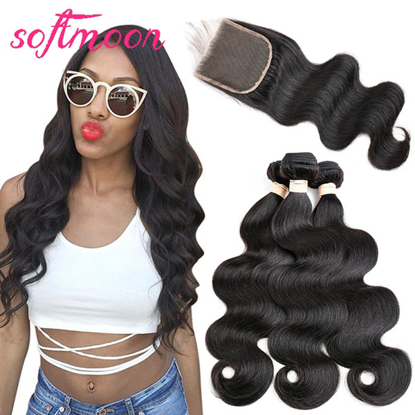 Cheap Malaysian Virgin Hair with Lace Closure Body Wave Hair Wefts with Lace Closure Non-Remy Malaysian Hair Bundles with 4x4 Lace Closure