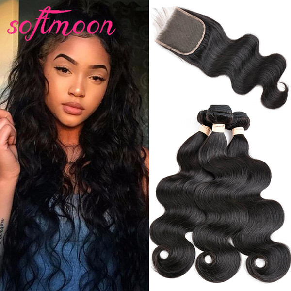 Malaysian Hair with Closure Body Wave Hair Weave 8A Unprocessed Malaysian Virgin Hair Bundles with Closure Body Wave Human Hiar Extensions