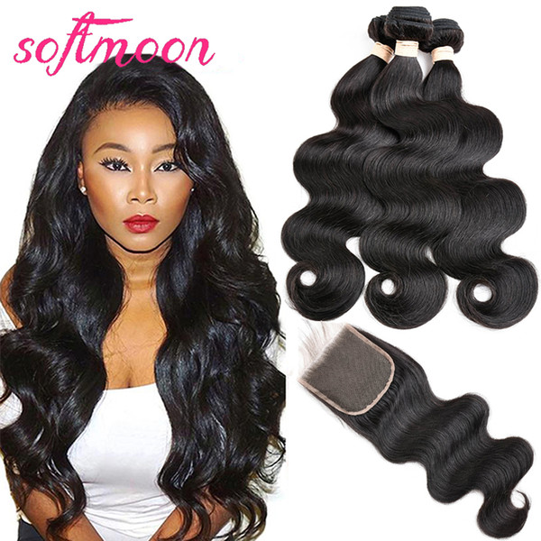 New Arrival Peruvian Virgin Hair Bundles with Closure Body Wave Weave Remy Hair Bundles add Lace Closure Peruvian 4Pcs Deals for Wholesale