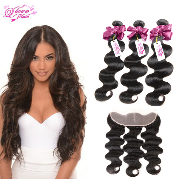 Brazilian Virgin Hair With Closure Lace Frontal Closure With Bundles Brazilian Body Wave With Closure 3 Bundles And Lace Frontal Brazilian