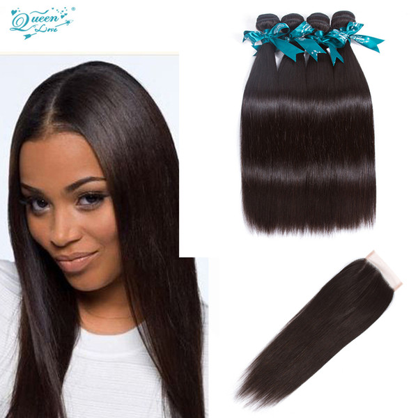 Peruvian Virgin Hair Straight With Closure Peruvian Straight Virgin Hair With Closure 4 Bundles Peruvian Straight Human Hair With Closure