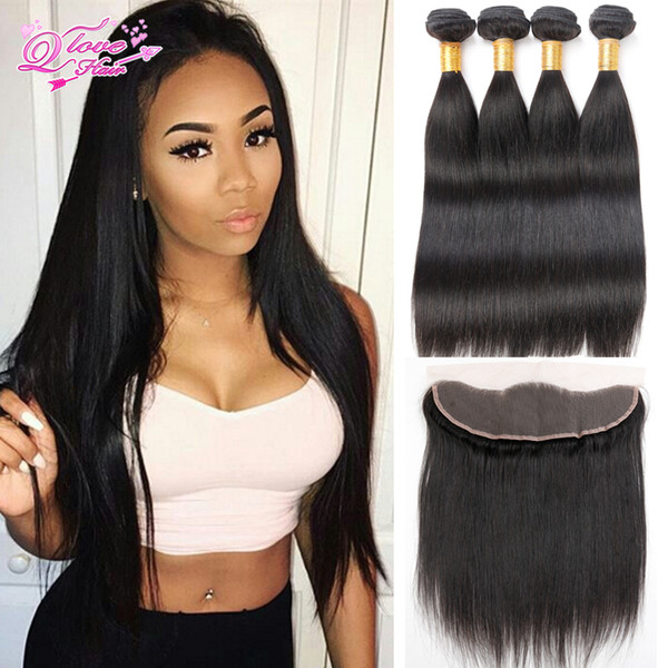 Brazilian Virgin Hair With Lace Frontal Closure With Bundles Brazilian Straight Virgin Hair Ear To Ear Lace Frontal Closure With Bundles