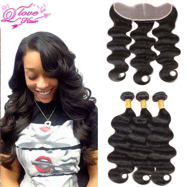 Lace Frontal Closure With Bundles Peruvian Virgin Hair Body Wave With Closure 3 Bundles With Frontal Closure Human Hair Weave And Closures