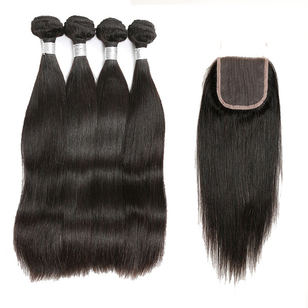 Peruvian Hair Bundles Straight 100% Human Hair Bundles Peruvian Hair Extension Natural Black Weave 8-30 inch Can Be Dyed Can Be Permed