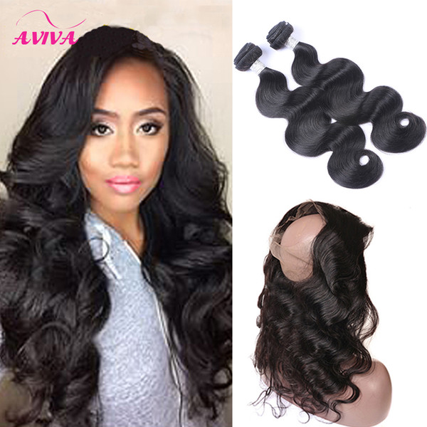 360 Full Lace Frontal Closures With Brazilian Body Wave Virgin Human Hair Weaves Bundles Peruvian Indian Malaysian Cambodian Mongolian Hair