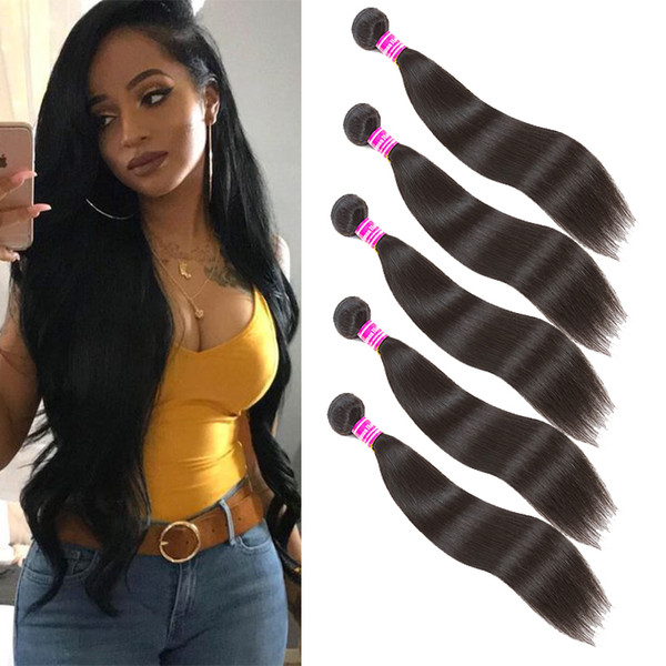 10A Straight Brazilian Virgin Hair 100% Unprocessed Straight Weave Bundles 100g/Pcs Peruvian Malaysian Indian Straight Human Hair Extensions