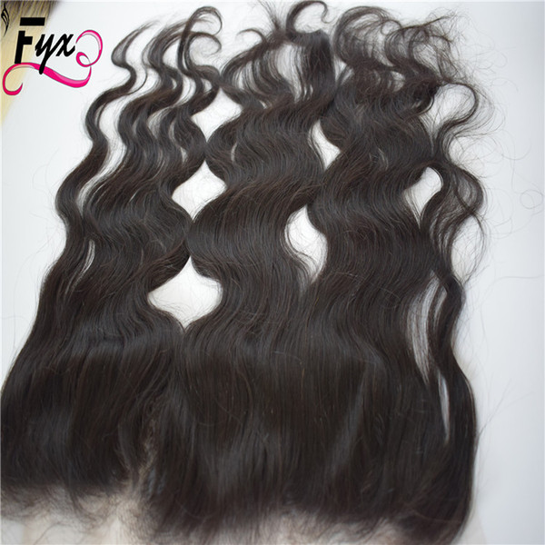 Full Lace Frontal Closure 13x2 Body Wave Curly Peruvian Human Hair Lace Frontal with Baby Hair Indian virgin body wave