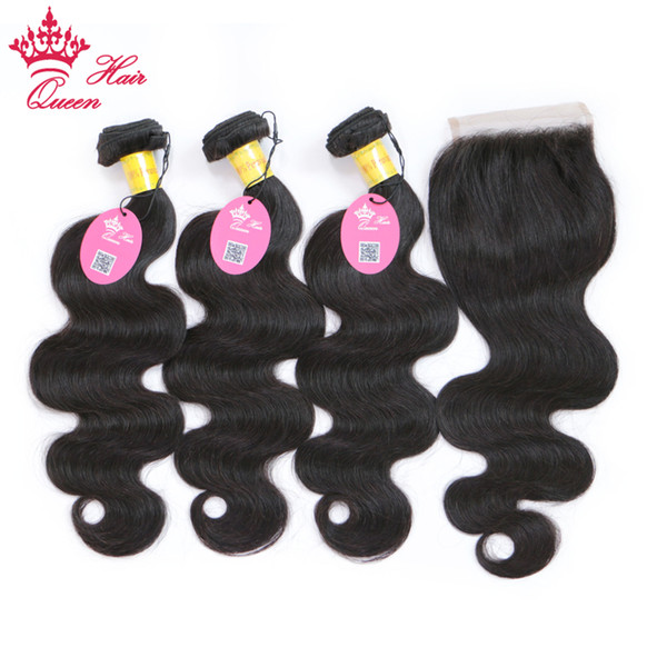 Peruvian Virgin Hair Bundles with Closure Body Wave Hair 3 Bundles with Lace Closure 1pc 100% Human Hair Nature Color