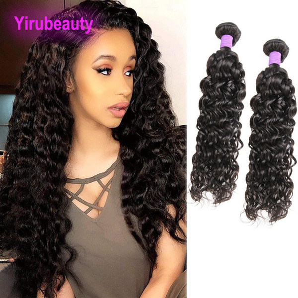 Malaysian Wet And Wavy 2 Bundles Unprocessed Human Hair Extensions Two Bundles Hair Extensions 8-28inch Wateer Wave Curly Hair Weaves