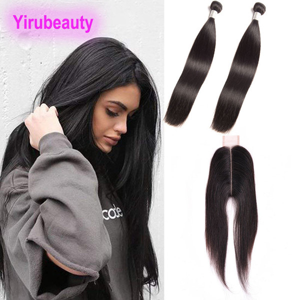 Indian Raw Virgin Human Hair 9A Mink Bundles With 6X2 Lace Closure With Baby Hair Straight Hair Wefts With Closure Yirubeauty