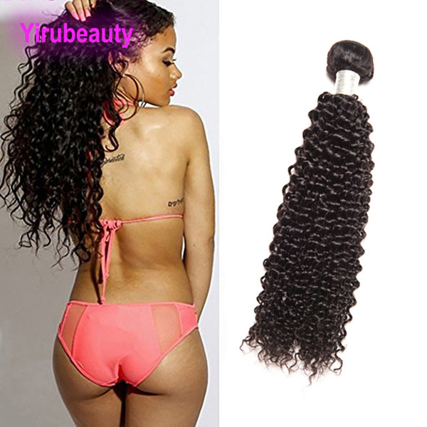 Brazilian Virgin Human Hair One Bundle Kinky Curly 1piece/lot Kinky Curly Hair Extensions 95-100g/piece Natural Color