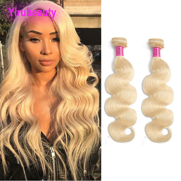 Brazilian Virgin Hair Extensions 8-30inch 2 Bundles Body Wave 2 Pieces/lot Human Hair 613# Blonde Double Wefts 613 Color