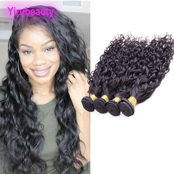 9A Unprocessed Human Hair Peruvian Water Wave Bundles Hair Extensions 4 Bundles Wet And Wavy Virgin Hair 8-28 inch Yiruhair