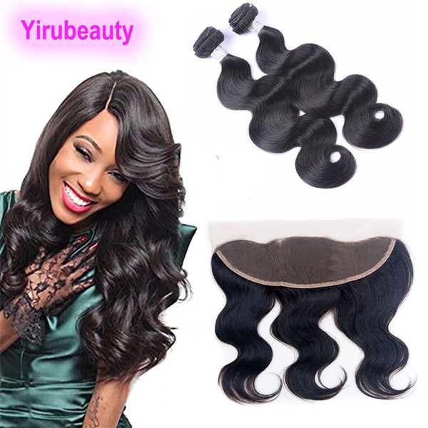 Peruvian Virgin Hair 2 Bundles With 13X4 Lace Frontal Ear To Ear Frontal Closure With Weaves 3 Pieces/lot Raw Wefts With Closure