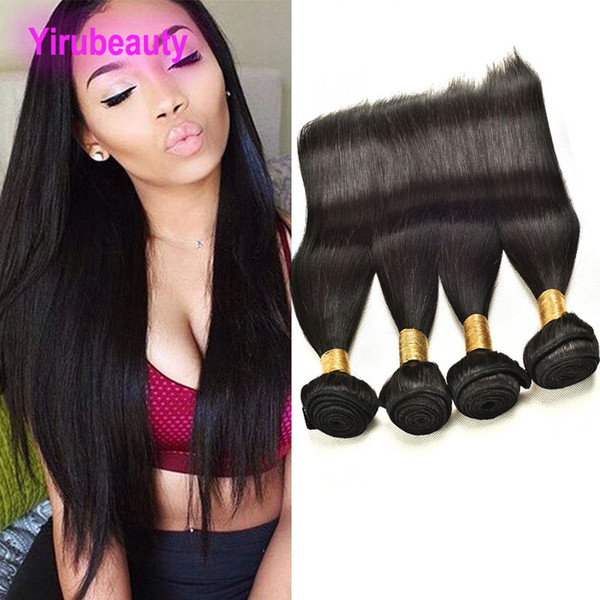 Brazilian Human Hair Extensions Straight 10 Bundles Straight Wholesale 8A Mink Silk Straight Bundles Dyeable 95-100g/piece Hair Wefts