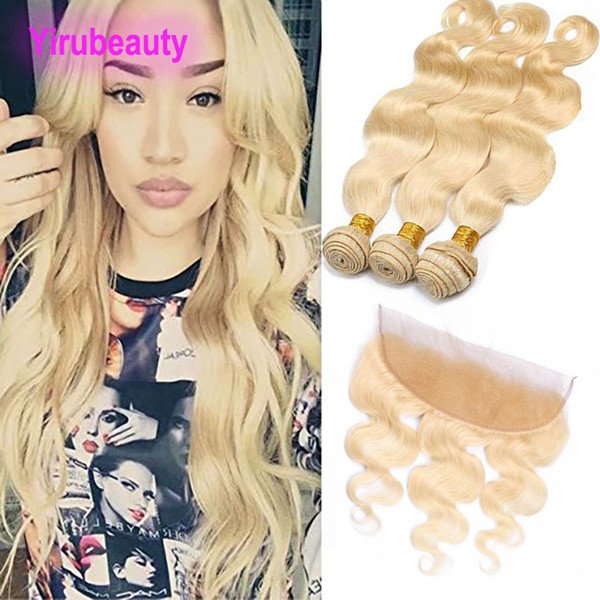 Indian Hair Bundles With 13x4 Lace Frontal Pre Plucked Body Wave 3 Bundles With Frontal 4 Pieces/lot Body Wave Human Hair Extensions