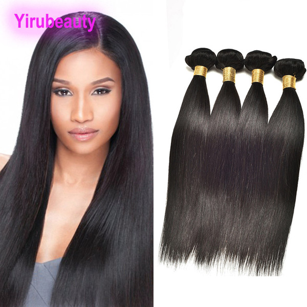 Brazilian Virgin Hair 5 Bundles Or 4 Bundles Human Hair Extensions Straight Hair Double Weft Weaves 95-100g/piece Natural Color