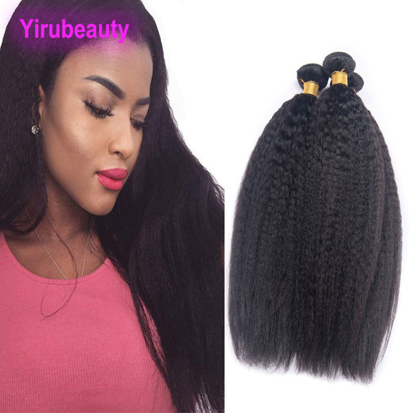 Indian Raw Virgin Hair 9A Unprocessed Human Hair Kinky Straight 100% Indian Hair Bundles 4pieces/lot Yaki Coarse Straight Yiruhair