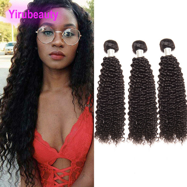 Malaysian Human Hair Bundles 3 Pieces/lot Kinky Curly Natural Color 3 Bundles 8-28inch 95-100g Hair Wefts Extensions