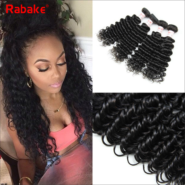 Malaysian Remy Human Hair Bundles with 4x4 lace Closure Deep wave 100% Virgin Human Hair cuticle aligned cheap deal DHL 