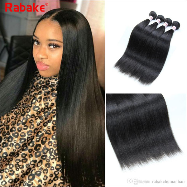 100% Human Remy Hair Bundles with 4x4 Top lace Closure Malaysian Human Virgin Hair Extensions cuticle aligned Straight DHL Fast 