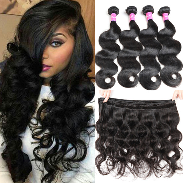 10 Bundles Body Wave Peruvian Virgin Hair Straight 8''-28'' Unprocessed Brazilian Water Wave Deep Wave Indian Human Hair Weaves For Whlesale