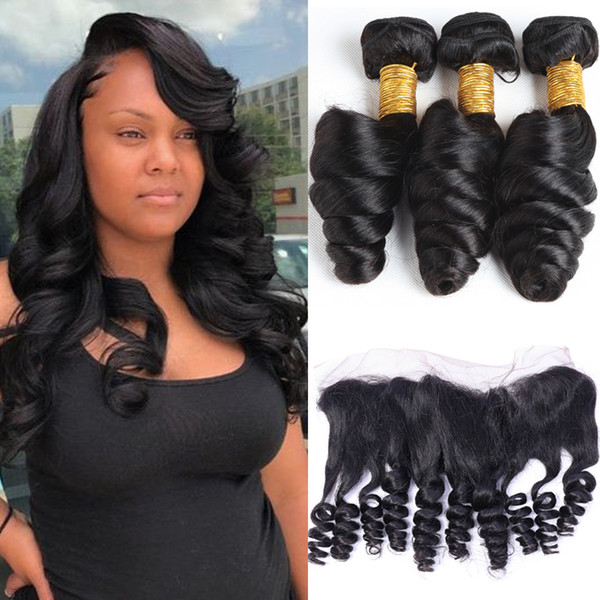 Indian Virgin Hair With Closure Loose Wave Bundles With Closure Raw Unprocessed Virgin Peruvian Indian Human Hair with Closure 4 Bundles