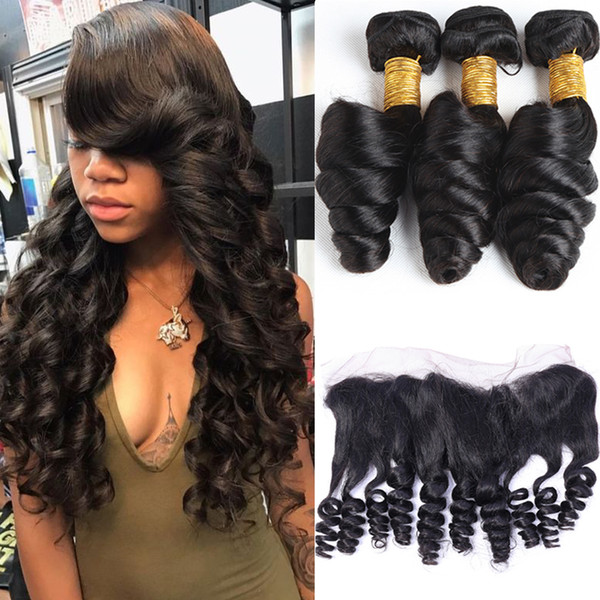 Brazilian Hair Weave Bundles With Closure Remy Hair Bundles with Closure Virgin Unprocessed Loose Wave 13X4 Full Lace Frontal with Bundles