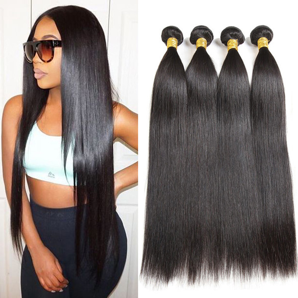 7A Brazilian Virgin Hair Straight Weaves Human Hair 4 Bundles 100% Virgin Unprocessed Brazilian Human Hair Extensions for Wholesale