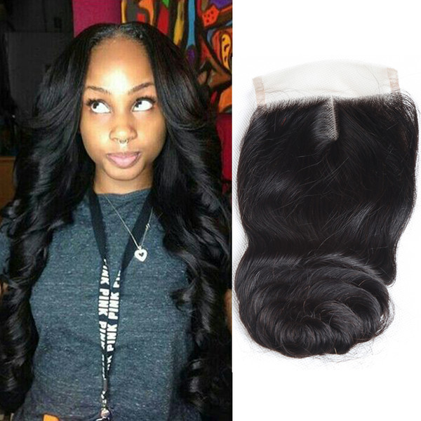 Malaysian Virgin Human Hair Lace Closure Loose Wave 4x4 Raw Virgin Unprocessed Human Hair Lace Closure Not Been Bleached Loose Wave