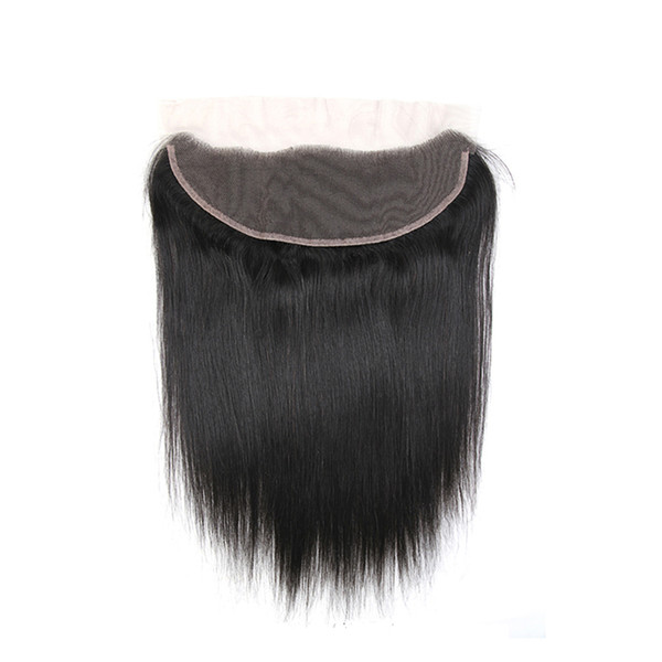 Brazilian Human Hair Straight Weaves Lace Frontal Closure 13x4 Ear To Ear Lace Closure Medium Brown Straight Weaves Closure