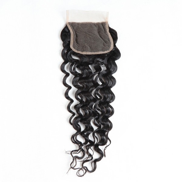 8A Indian Hair Lace Closure 4x4 Swiss Lace Closure Water Wave Indian Virgin Human Hair Natural Black Wet and Wavy Human Hair Products