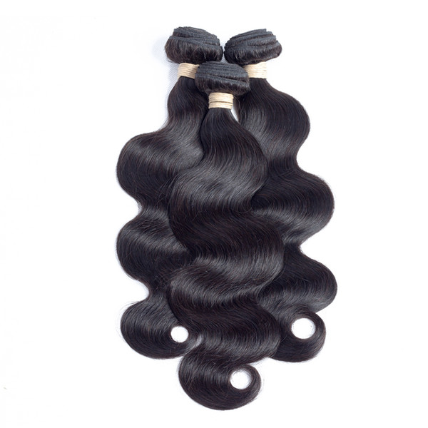 Malaysian Body Wave Hair Bundles 3 Bundles Unprocessed Virgin Remy Human Hair Wefts Malaysian Body Wave Hair Weaves Natural Black