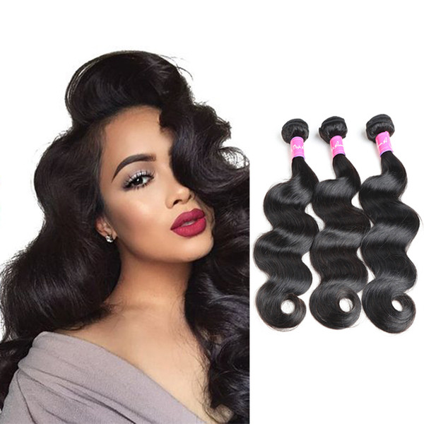 9A Peruvian Human Hair Body Wave 3 Bundles Raw Unprocessed Virgin Remy Hair Extensions Natural Black Peruvian Hair for Wholesale