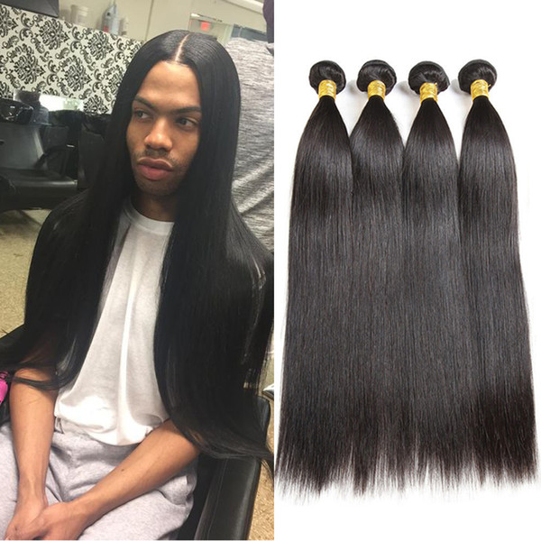 Malaysian Straight Hair 3 or 4 Bundles Virgin Hair Weaves Wholesale Brazilian Peruvian Indian Mongolian Remy Human Hair Bundles Can Be Dyed