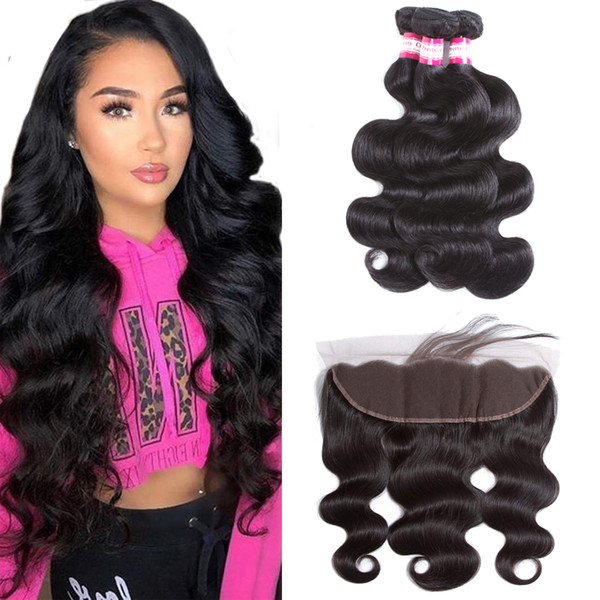 Grade 8A Peruvian Body Wave Virgin Human Hair Bundles With Closure Frontal Ear To Ear Unprocessed Indian Body Wave Hair Extensions Bundles