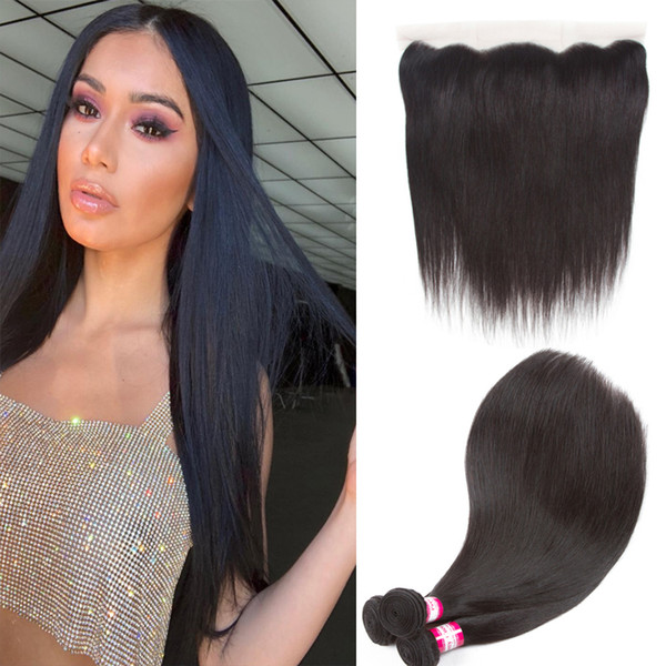 Cheap Price Peruvian Virgin Hair Straight with Frontal Closure 8A Grade Peruvian Straight Human Hair Weaves with 13x4 Lace Frontal Closure