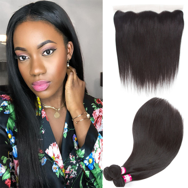 13x4 Lace Frontal With Bundles Brazilian Straight Hair Queen Hair Products Closure And Bundle Mink Brazilian Hair With Frontal