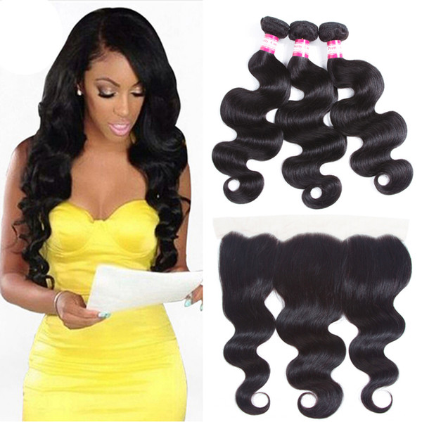 Brazilian Body Wave With Closure 13x4 Full Ear To Ear Lace Frontal Closure With Bundles Brazilian Hair Weave Bundles With Closure