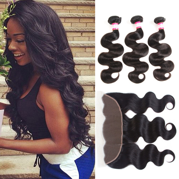 13x4 Ear to Ear Lace Frontal Closure With Hair Bundles Brazilian Body Wave With Lace Frontal Remy Human Hair Weave Brazilian Virgin Hair