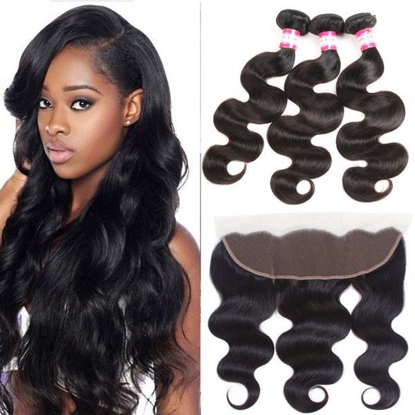 Peruvian Hair Weave Lace Frontal Closure With Bundles Peruvian Body Wave 3 Bundles with Lace Frontal Human Hair Extension Top Virgin Hair