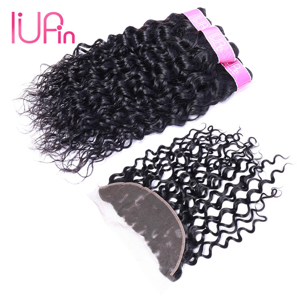 Malaysian Water Wave Human Hair With Frontal Closure Unprocessed Virgin Hair Pure Hand With Closure 13x4 Water Wave Closure For Wholesale