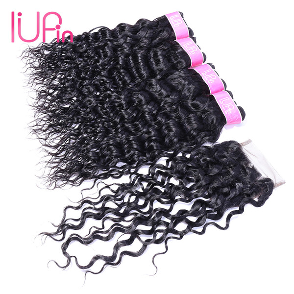 Brazilian Water Wave Hair 3 Bundles With Closure 4x4 Free Part Virgin Hair Bundles With Closure Brazilian Hair Weave Closure