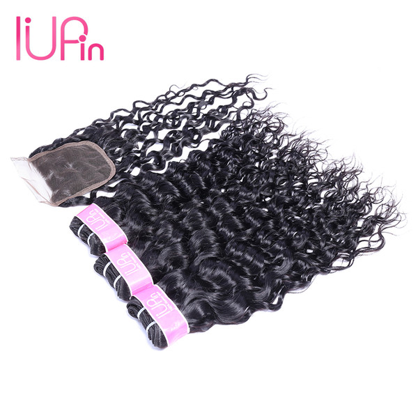 7A Brazilian Virgin Hair With Closure Queen Hair Products With Closure Bundle 4 Pieces/Lot Virgin Hair Bundles With Closure Brand IUPin